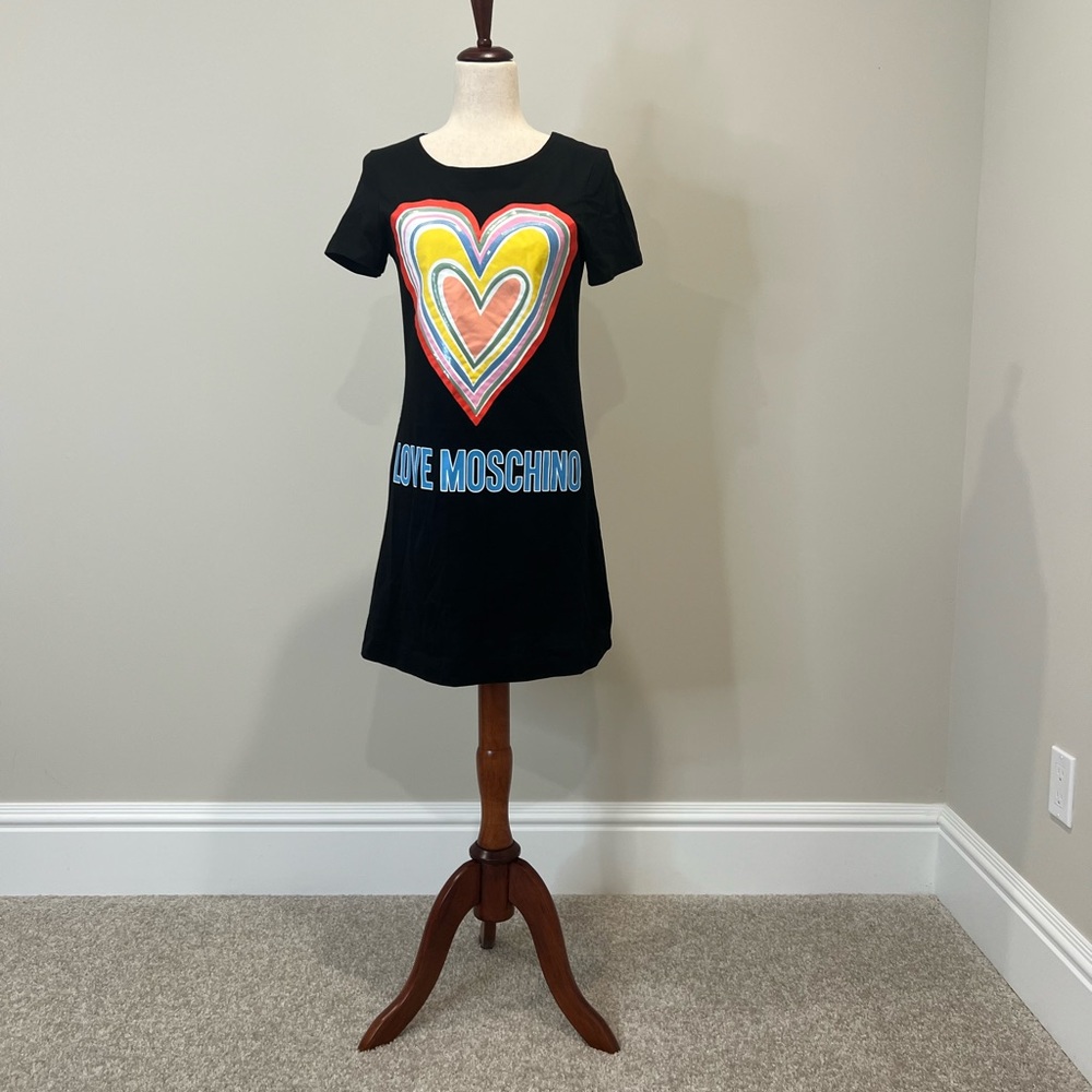 NWT! Love Moschino Sequin Heart Minidress Classic Miniskirt Euro